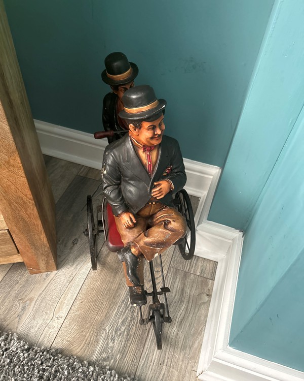 Secondhand Used Laurel and Hardy on a Bicycle For Sale