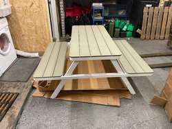 Secondhand White and Grey Picnic Benches For Sale