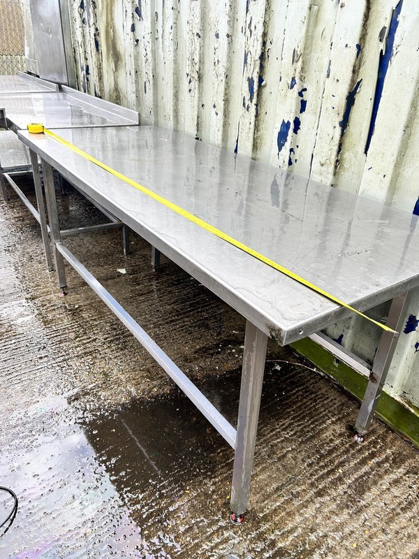 76cm x 183cm x 85 cm stainless steel table