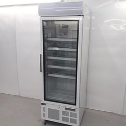 Upright glass door display freezer