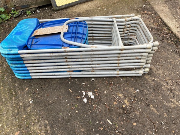 Secondhand Blue Folding Chairs For Sale
