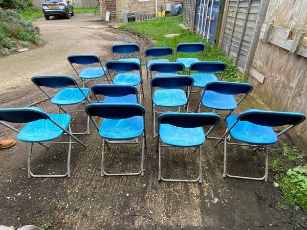 Secondhand Used Blue Folding Chairs