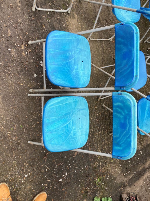 Used Blue Folding Chairs