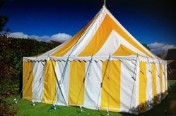 Yellow and white marquee for sale