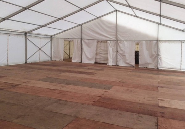 12m marquee with catering divider