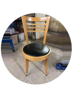 28 used chairs with round seat and curved back