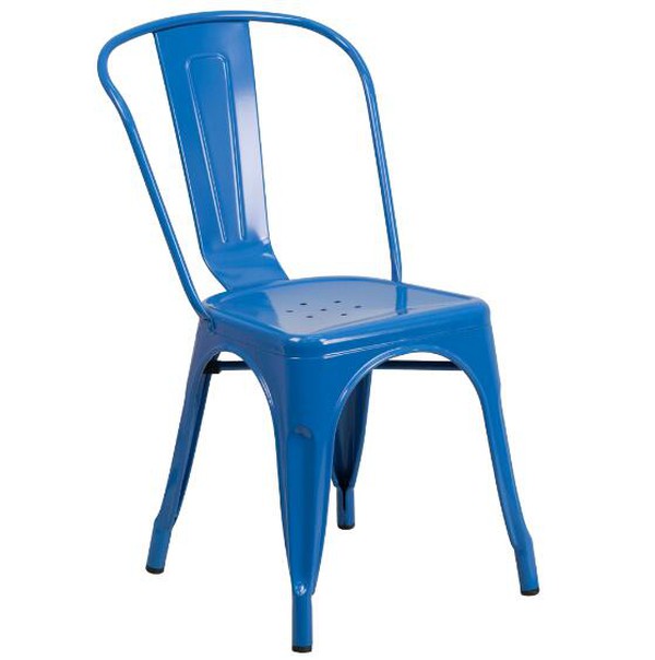 Tolix Chair in Kelly blue