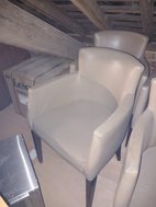 Neutral / Stone / Cream Leather Tub Chairs