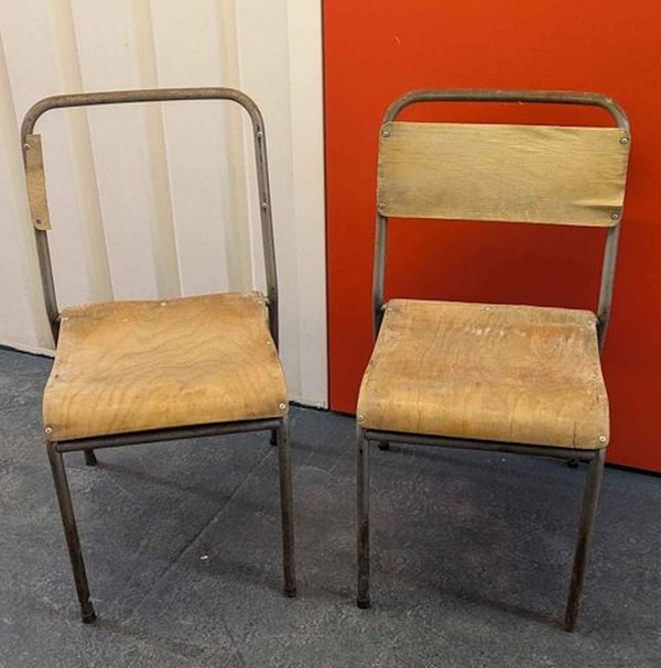 Buy Vintage Wooden Retro Canteen / School  Chairs