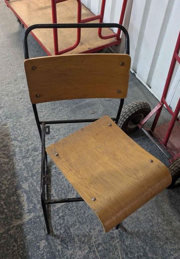 Vintage Wooden Retro Canteen / School  Chairs