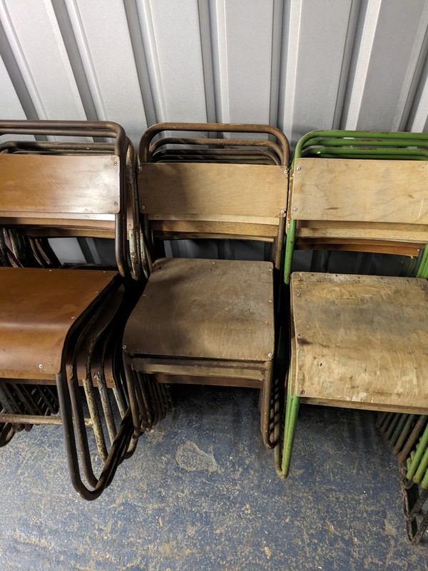 Used 52x Vintage Retro Canteen Chairs For Sale