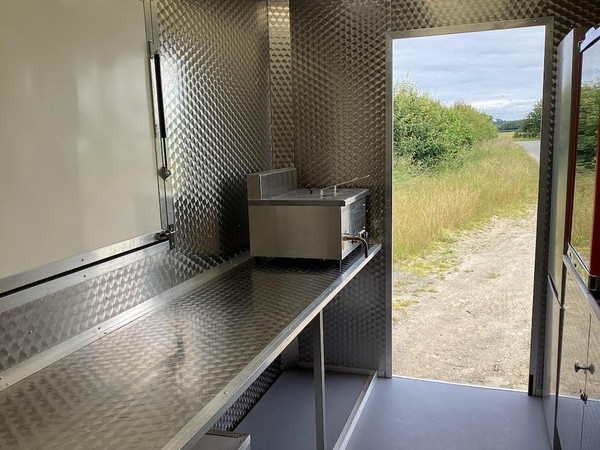 Catering Van with stainless steel shelves