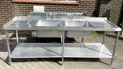 Secondhand 3x Heavy Duty Double Sinks For Sale
