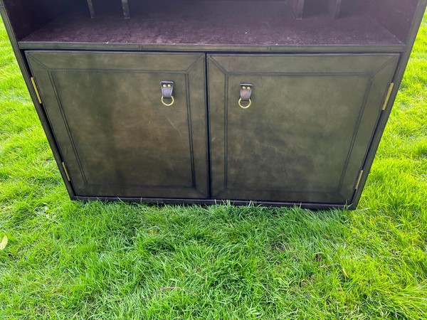 Secondhand Leather and Brass Bar For Sale