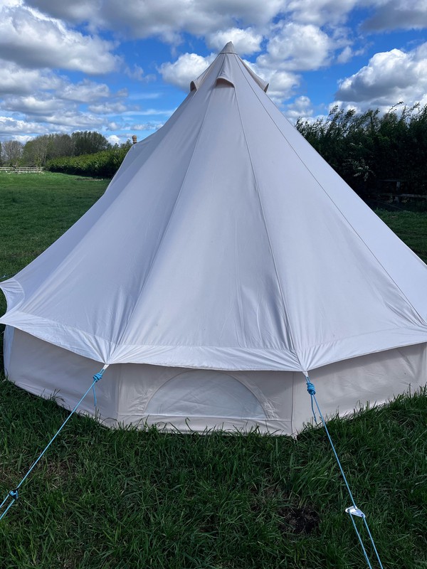4m Bell Tents with 1/2 Coir Matting Double Bed and Bedding For Sale