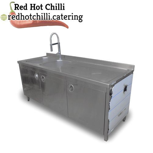 Secondhand 1.95m Stainless Steel Double Dishwasher Sink Unit For Sale Secondhand 1.95m Stainless Steel Double Dishwasher Sink Unit For Sale