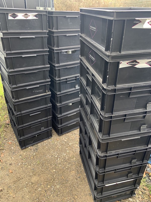 Stackable Black Rectangular Heavy Duty Boxes