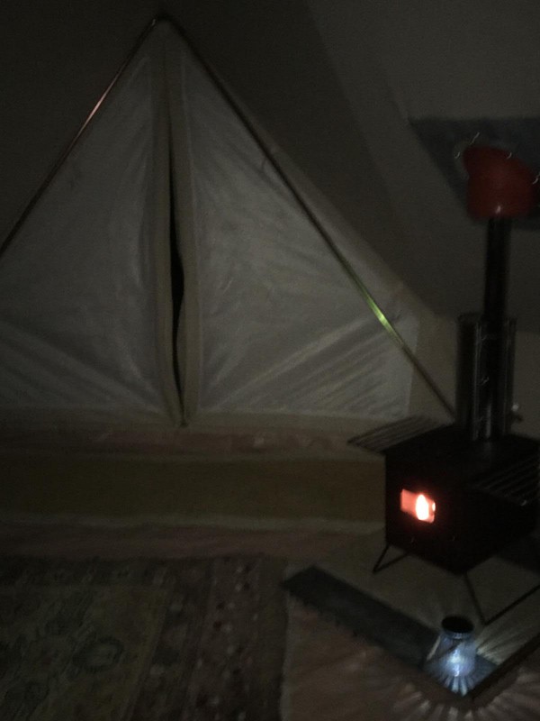 5 metre bell tent with Flue vent