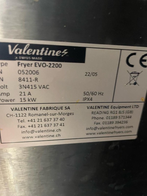 Valentine Evo 2200  Fryer