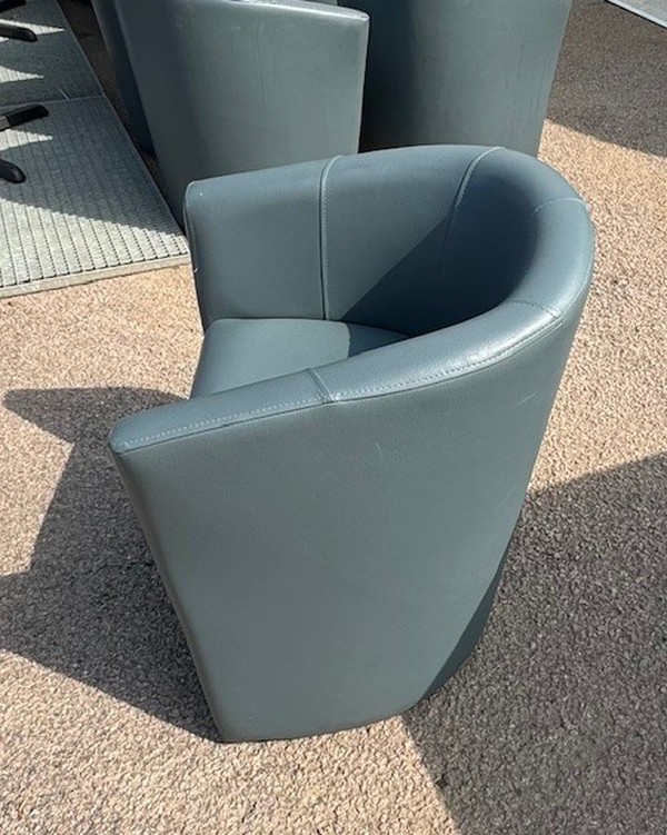 10x Faux Leather Bucket Chairs For Sale