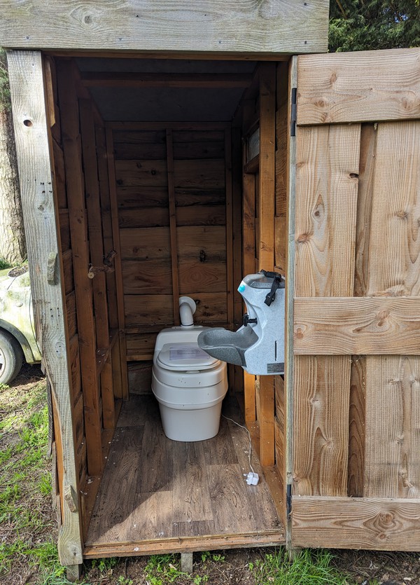 Waterless Off Grid Toilet in Shed