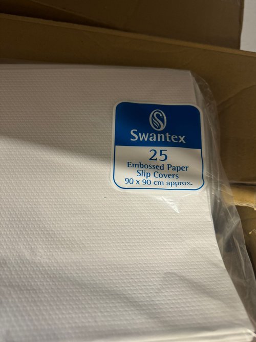 New Swantex White Embossed Paper Slipcovers For Sale