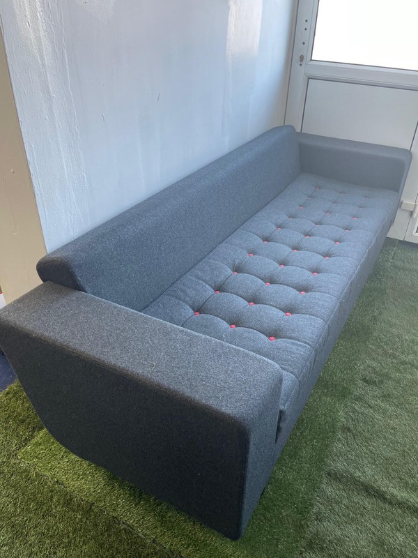 Secondhand Designer Grey Felt 3 Seater, 2 Single For Sale