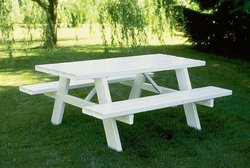 Secondhand 6x White Picnic Bench For Sale