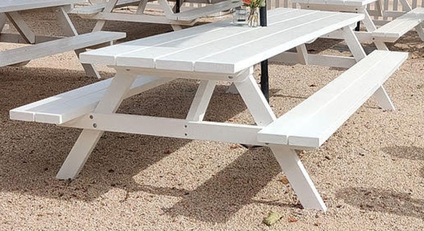 6x White Picnic Bench For Sale