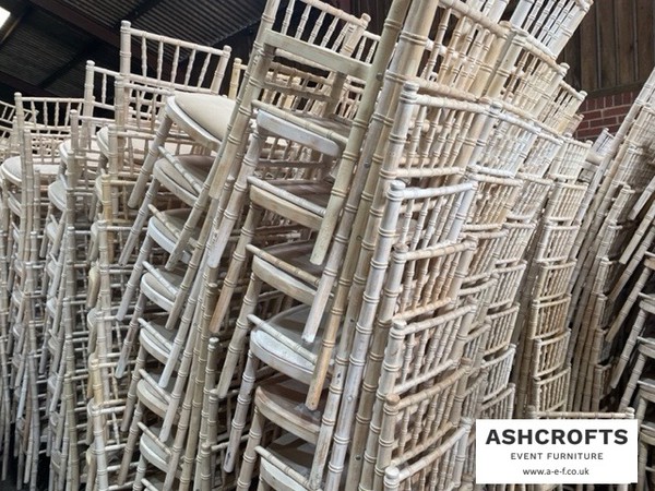 Buy Ashcrofts Used Limewash Chivari Chairs With Pads