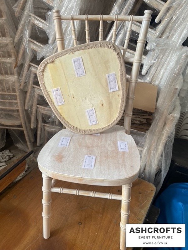 Ashcrofts New Limewash Chivari Chairs With Pads – In Stock