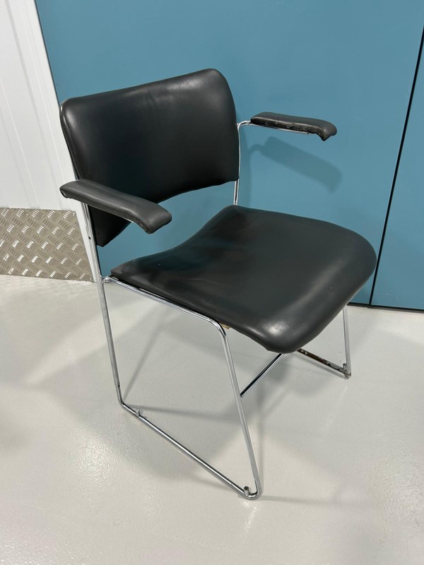 Leather and chrome office chairs for sale