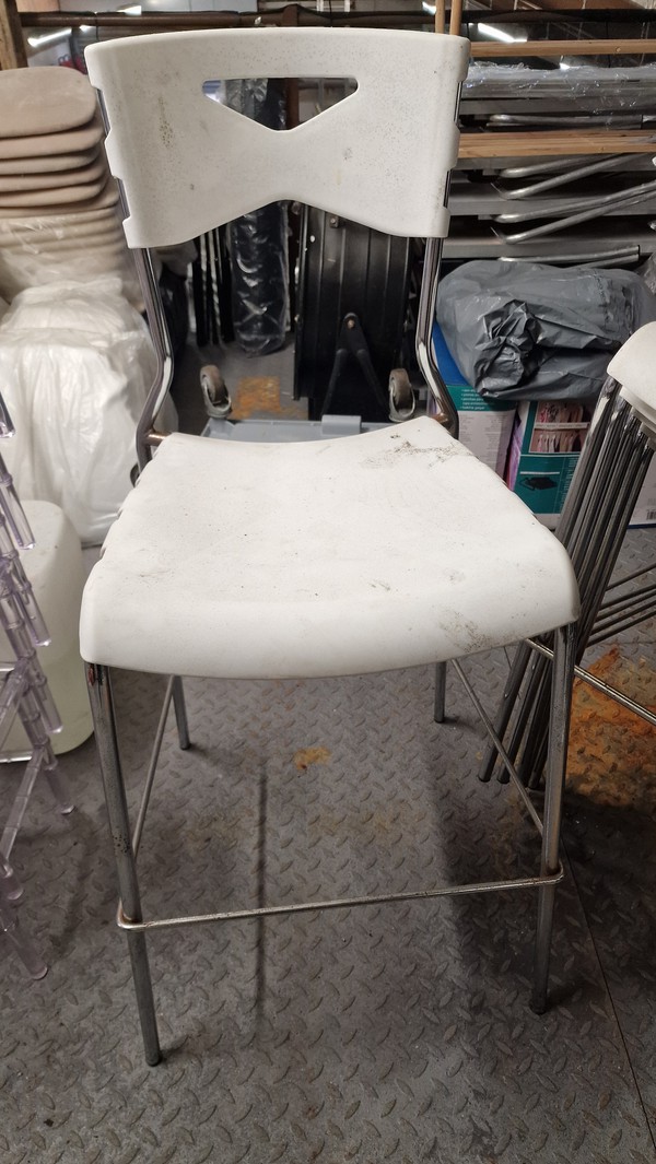 6x Metal High Bar Stools For Sale