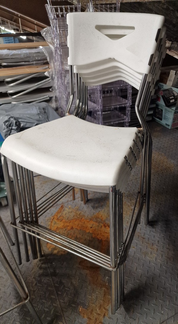 Secondhand 6x Metal High Bar Stools For Sale