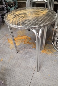 Secondhand 8x Small Aluminium Tables For Sale