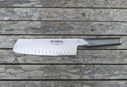 Secondhand Used Global G56 Fluted Nakiri/Veg Knife For Sale