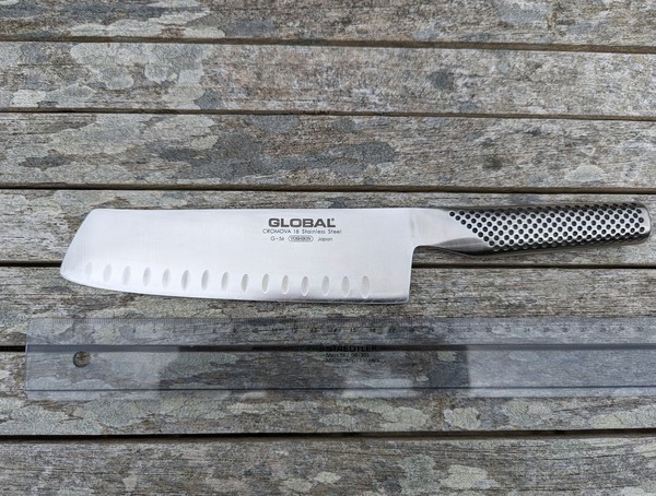 Secondhand Global G56 Fluted Nakiri/Veg Knife For Sale
