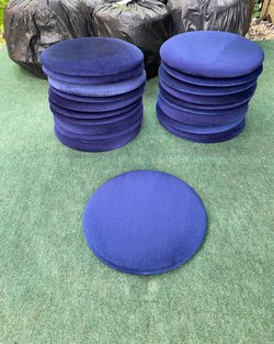 Secondhand Blue Round Bistro Seat Pads For Sale