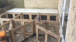 Secondhand Used 4m x 3m Portable Wooden Staging For Sale