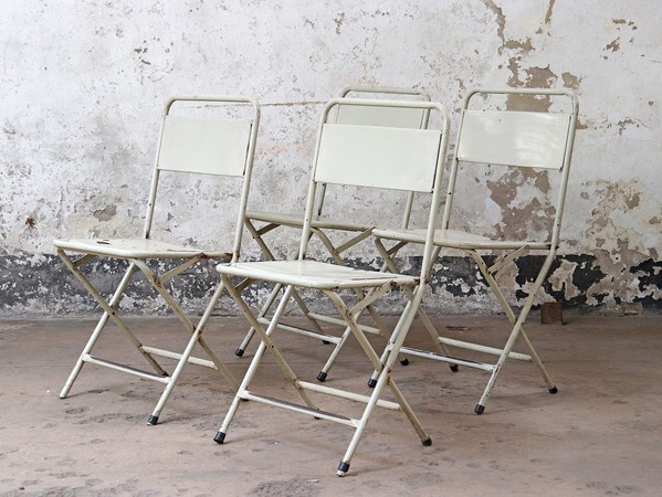 Vintage Chairs White Folding For Sale