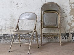 Secondhand Used Silver Vintage Folding Chairs
