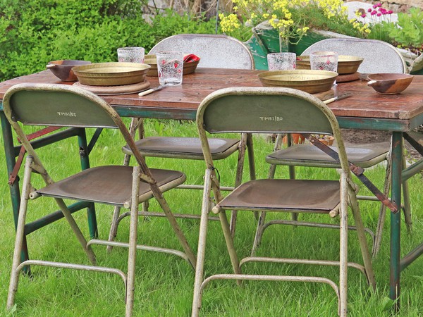 Used Silver Vintage Folding Chairs For Sale