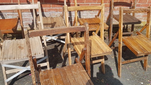 Secondhand 50x Vintage Folding Chairs For Sale