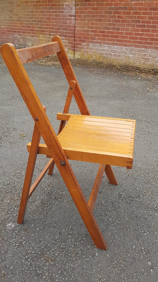 Folding vintage beech chairs