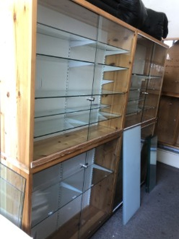 8x Solid Pine Display Cabinets