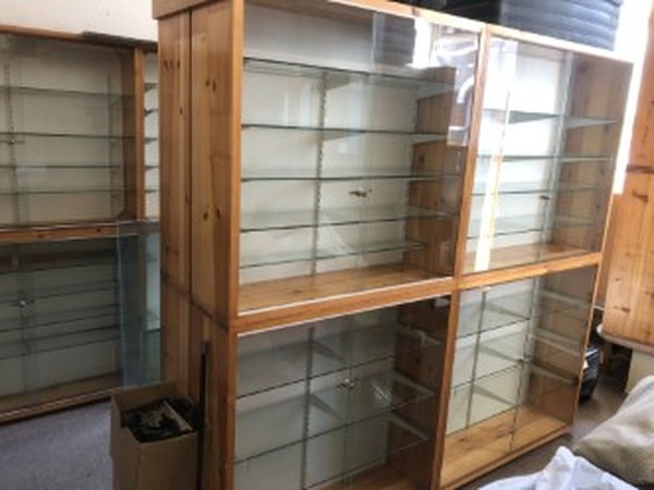 8x Solid Pine Display Cabinets For Sale