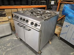 Falcon 6 Burner Oven Range G3101 Natural Gas, Castors