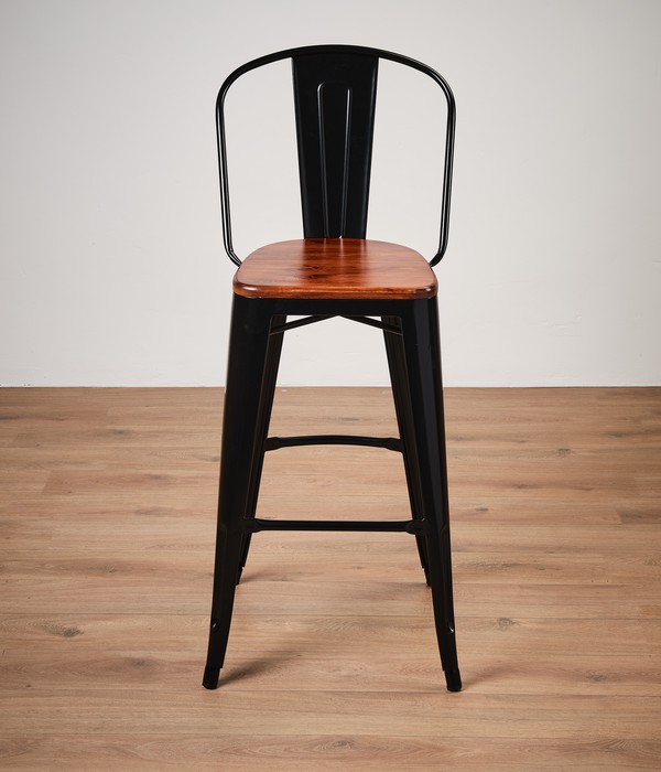 buy black tolix style bar stools with backrest