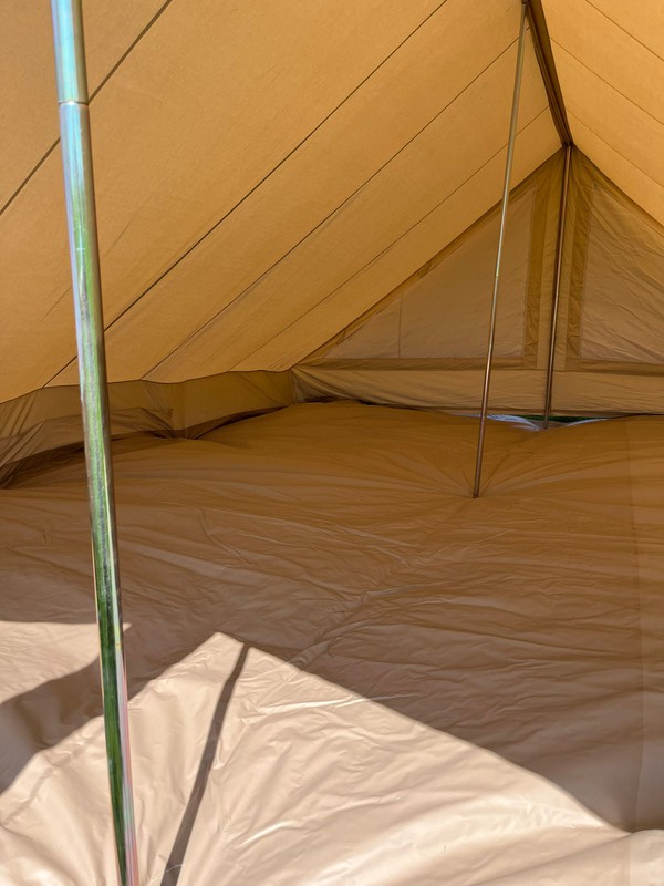 Ridge tent with ground sheet