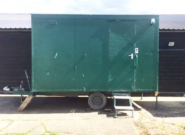 Green toilet trailer